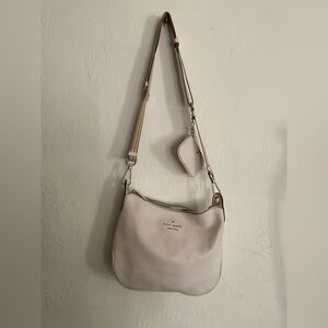 kate spade Cream Leather Shoulder Bag with Attached Pouch